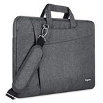 Kogzzen 17 17.3 Inch Laptop Bag Sleeve Case with Shoulder Strap & Handle Waterproof Shockproof Briefcase Carrying Bag Compatible with Notebook MacBook Razer Dell HP Lenovo Acer Asus Samsung - Gray