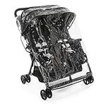 Chicco OHlalà Twin Double Stroller Pushchairs from Birth to 15 kg for Twins and Siblings, Lightweight Reclining and Folding Double Buggy, Compact Closure, Rain Cover and Extendable Canopy - Black