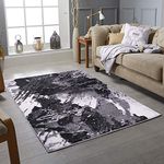 Rugstore shop Extra Large Small Size Trendy Style Abstract Design Rugs Navy Black Grey Purple Brown Modern Living Room Bedroom Short Pile Kitchen Carpet Rug, 120 X 170 CM (Rio 2022)