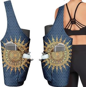 Adalore Yoga Bag for Women, Large Yoga Mat Bag Tote Carrier with Wet Dry Pocket, Water Bottle Holder & Adjustable Strap, Fits 1/2" Thick Yoga Mat for Gym, Pilates, Travel, Work
