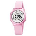 Kids Watch Girls Digital 7-Color Flashing Light Water Resistant 164FT Alarm for Age 5-10 1721 (Pink)