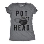 Womens Pot Head T Shirt Funny Coffee Tee Stoner Gift Weed Lovers Present (Dark Heather Grey) - 3XL