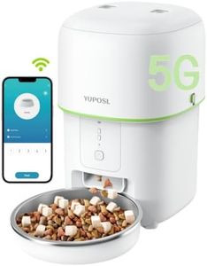 Yuposl 5G WiFi Automatic Cat Feeders Easy to Use - 8cup/16cup Cat Food Dispenser, Automatic Timed Cat Feeder with Dual-Band WiFi APP Control for Remote Feeding, Easy to Clean Also for Dogs