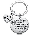 Bible Verse Psalms 91:11 Scripture Keychain Christian Prayer Gods Grace Keyring Blessing Religious Faith Gifts - He Will Order His Angels to Protect You Wherever You Go