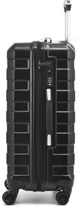 RMW 2-Piece Hard Shell Suitcase Set – Lightweight, Spinner Wheels, Black (20" Cabin + 24" Medium)