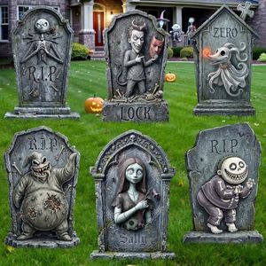 KLYRO 17 Inch Tombstones Halloween Decor Yard signs (6 Pack)