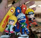 AEROSTARK Cartoon Characters Keychain for Girls Boys, Cute Silicon Keychains Accessories Keyring Key Purse Backpack Car Charms for Kids Gifts (Anime Japan Combo of 3 (Yellow, Orange & Blue))