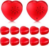 Fabbay 12 Pack Voice Recorder for Stuffed Animal Push Button Sound Recorder Heart Shaped Recordable Button Voice Recording Button Box Device for Plush Toy Bear Module Record Messages, Red (30 Seconds)