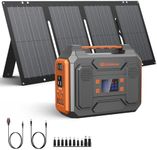 Portable Solar Generator, 300W Portable Power Station with Foldable 60W Solar Panel, 110V Pure Sine Wave, 280Wh Lithium Battery Pack with DC AC Outlet for Home Use RV Outdoor Camping Adventure