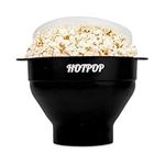 The Original Hotpop Microwave Popcorn Popper, Silicone Popcorn Maker, Collapsible Bowl Bpa Free and Dishwasher Safe - (Black)