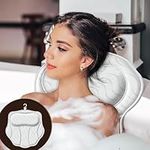 HORIGAY Bath Pillow Luxury Bathtub Pillow - Bath Pillows for Tub Neck and Back Support, Ergonomic Tub Pillow for Bath with 6 Powerful Suction Cups, Fits All Bathtub Portable Bath Accessories - White