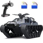 Mostop Remote Control Crawler High Speed Tank Off-Road 4WD RC Car 2.4 Ghz RC Army Truck 1/12 Drift Tank RC Tank for Kids Adults