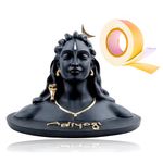 VIBESLE Lord Adiyogi Shiva Statue Murti for Car DashBoard Home/Office Decor, Dhyana Mudra Mahadev Shivji Idol Showpiece Decorative Indian (Black Color, Heavy Quality)