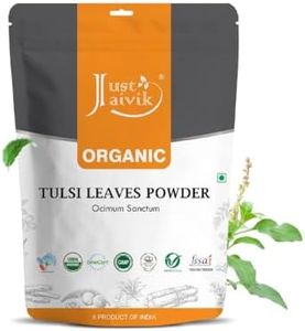 Just Jaivik 100% Organic Tulsi Powder Holy Basil Powder- Ocimum Sanctum- 0.5 LB / 227 g 1/2 Pound- USDA Organic Certified - an Ayurvedic Adaptogen