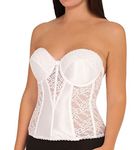 Va Bien Women's Plus Size Lace Hourglass Bustier, White, 34C