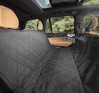 Plush Paws Products Polycotton Premium Rear Car Seat Protector W/Hammock | Washable & Waterproof Back Dog Cover For Car, Truck, Suv Nonslip, Tear Resistant Pet Regular Black