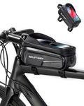 GoldTiger Bike Accessories EVA Hard Shell Bike Frame Bag - Waterproof Mountain Bike Front Top Tube Bag for Phones up to 6.8" with Rain Cover (HB-B01)