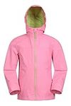 Mountain Warehouse Torrent Kids Waterproof Rain Jacket - Taped Seams Raincoat, Lightweight, Breathable, Girls & Boys Rainwear -Ideal for Spring Summer, Travelling, Wet Weather Pink Splash 11-12 Years