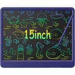 LCD Writing Tablet 15 Inch, Colorful Screen Doodle Board Drawing Pad for Adults & Kids, Electronic Writing Board Drawing Tablet, Educational Toys Gifts for 3-12 Year Old Boys, Girls,Toddler (Blue)