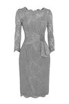 Jacllix Lace Mother of The Bride Dresses Sheath 3/4 Sleeves Prom Party Dresses Steel Grey