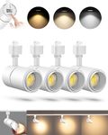 VANoopee 3-Color Zoomable 20W LED Track Lighting Heads H Type Track Light Heads Dimmable Bright Ceiling Spotlight Fixtures for Kitchen, 3000K 4000K 5000K Adjustable, CRI90+ 15°-60° 2000lm White 4 Pack