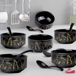 Black Flatware Set For 6