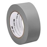 3M 2-50-3903-GRAY Grey Vinyl/Rubber Adhesive Duct Tape 3903, 12.6 psi Tensile Strength, 50 yd. length, 2 width