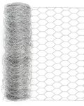 Garden Poultry Chicken Wire Netting - 16.5 '' × 236 '' Garden Fence Animal Barrier, Chicken Wire for Crafts, 1 inch Mesh Poultry Netting Fence, Pet/Rabbit/Chicken Wire Fencing