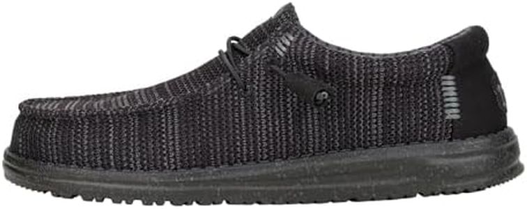 HEYDUDE Wally Stretch Sox Wide Black Size 13, Menâ€™s Shoes, Men's Slip-on Loafers, Comfortable & Light-Weight