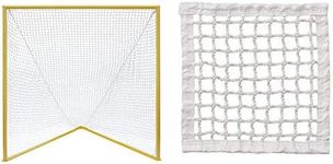 Champion Sports Collegiate Lacrosse Goal: 6x6 Feet Professional Mens & Womens Yellow Goal with 8mm White Goal Net Bundle