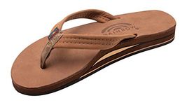 Rainbow Sandals Women's Double Layer Leather w/ 3/4" Strap, Redwood, 5.5-6.5