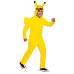 Pikachu Costume for Kids, Official Pokemon Costume Hooded Jumpsuit, Child Size Small (4-6)