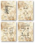 Original Pharmacist Drawings Artwork - Set of 4 8 x 10 Unframed Patent Prints - Great Gift for Pharmacology Student and Pharmaceutical Representatives - Vintage Home Office or Pharmacy Decor