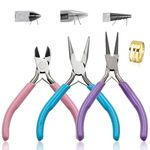 JonesLi Jewellery Pliers Set，Jewellery Making Tools with Jump Ring Opener，Jewelry Making Supplies Kit for Beading, Cutting, Repair，Wrapping and DIY Craft Supplies (3 Piece Set)