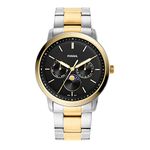 Fossil Men's Neutra Quartz Stainless Steel Multifunction Moonphase Watch, Color: Gold/Silver (Model: FS5906)