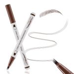 Boobeen Microblading Eyebrow Pen, Waterproof Eyebrow Pencil with Micro-Fork Tip Applicator, Creates Long-Lasting Eyebrow Makeup, Black & Brown