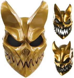 Generic Halloween Party Propspvc Death Core Mask Son Of Darkness Mouth Movable Death Core Band Mask (Gold), Large