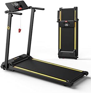UREVO Treadmills for Home Foldable with 12 HIIT Modes, 1-10 KM/H Walking Pad Running Machine, Compact Portable Folding Treadmill with LCD Display, Full Exercise - Aerobic and Anaerobic Balance