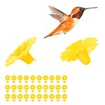 Hummingbird Feeder Flowers,30 Set Bird Hanging Feeding Ports Replacement Parts Bird Feeder Supplies for Hummingbird Feeder Hanging Feeder (Yellow)