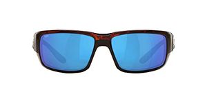 Costa Del Mar Fantail Polarized Sunglasses - Costa 580 Glass Lens Tortoise/Blue Mirror, One Size