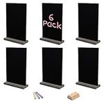 BELLE VOUS Mini Chalkboard Signs (6 Pack) - 15 x 22cm / 5.90 x 8.66 inches - Small Double-Sided Tabletop Blackboards with Wooden Stands - Message Board for Weddings, Birthday Parties, and Food/Buffet