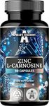 Zinc L-Carnosine 37.5mg per Capsule, 90 Vegan Capsules, 3 Months Supply, Zinc Supplement to Support Protein Synthesis and Healthy Skin, by Apollo's Hegemony