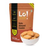 Lo! Foods - Keto Almond Cookies (200g) | Stevia Sweetened Sugar Free Keto Cookies | Authentic Flavor and Taste Keto Biscuits | 2.7g Net Carb Keto Snacks with Zero Sugar | Low Carb Diabetic Snacks