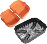 BBQ-PLUS BBQ PLUS Combo Crisper Basket for Ninja OGOG751 OG701 Woodfire Outdoor Grill,with Reusable and Heat Resistant Air Fryer Liners Accessories for Ninja Indoor Foodi Grill,2 PCS