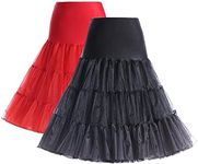 50's Petticoat Underskirt Retro Vintage 1950's Rockabilly White, Black, Red