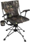 REDCAMP 360° Swivel Hunting Chairs for Ground Blinds, Portable Folding Camo Camping Chairs for Adults Hunting Seats with Hard Arms for Fishing Camping