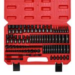 MIXPOWER 86PCS 1/4" Drive Master Impact Socket Set, Universal/Deep/Standard/Torx/Inverted Torx Socket, Impact Grade, Metric&SAE, 6 Point