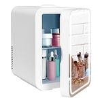 ARTETHYS Mini Fridge for Bedrooms 8L Skincare Beauty Fridge with LED Mirror Compact Car Fridge for Home Office Cosmetic, 220V AC/12V DC