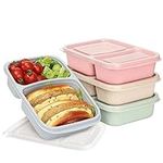 4 Pack Bento Lunch Box for Kids Adu