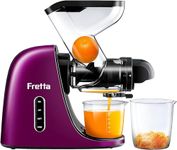Cold Press Juicer, Fretta Masticating Slow Juicer Extractor, Juice Maker Machine, Juice and Vegetable Extractor, BPA-Free, Easy to Clean(Purple)